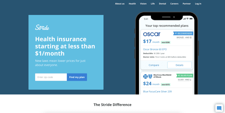 Stride Health project screenshot